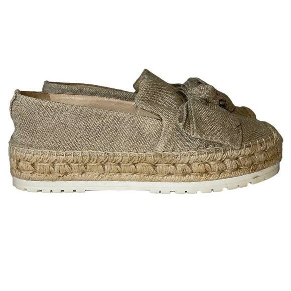 Botkier Wesley Beige Canvas Platform Espadrilles Size 10 - Picture 2 of 10